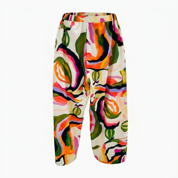 Women Abstract Print Wide Leg Pants