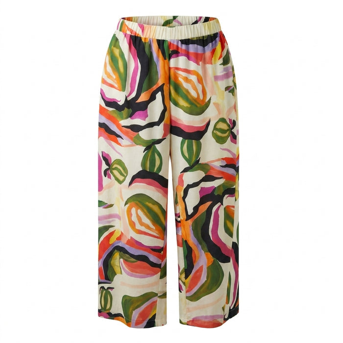Women Abstract Print Wide Leg Pants