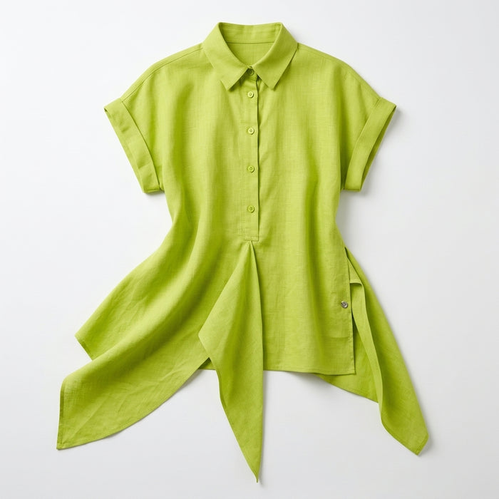 Women Asymmetrical Button Front Top