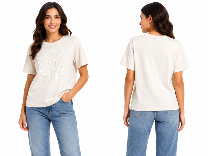 Women Basic Crew Neck Short Sleeve T Shirt