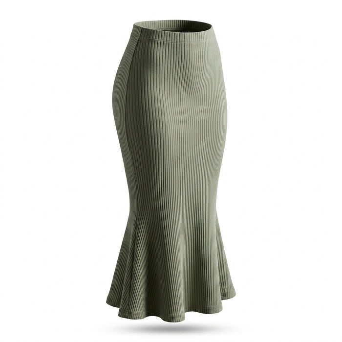 Women Basic Maxi Skirt With Side Slit