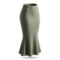 Women Basic Maxi Skirt With Side Slit