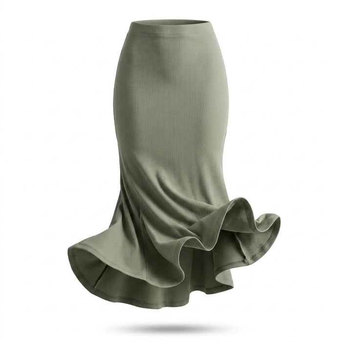 Women Basic Maxi Skirt With Side Slit