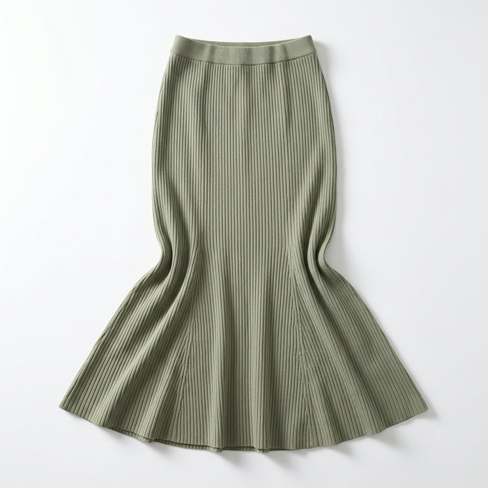 Women Basic Maxi Skirt With Side Slit