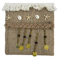 Women Boho Fringe Clutch Bag With Shell And Coin Charms Natural