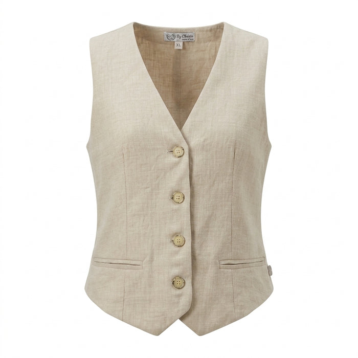 Women Button Front Sleeveless Vest
