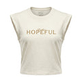 Women Cap Sleeve T Shirt With Hopeful Print