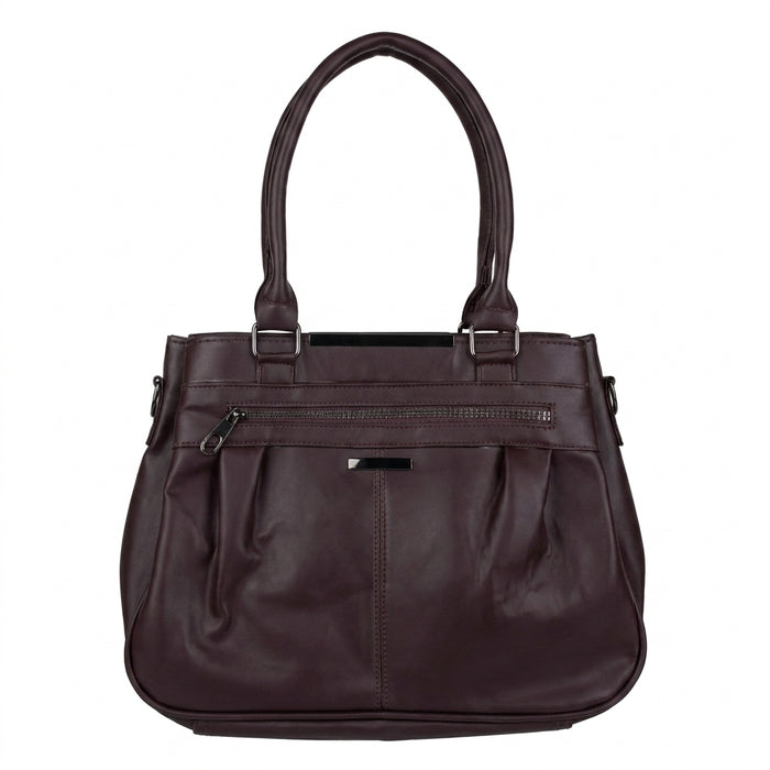 Women Classic Zip Front Shoulder Tote Bag
