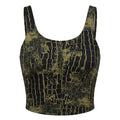 Women Crocodile Print Sleeveless Crop Top