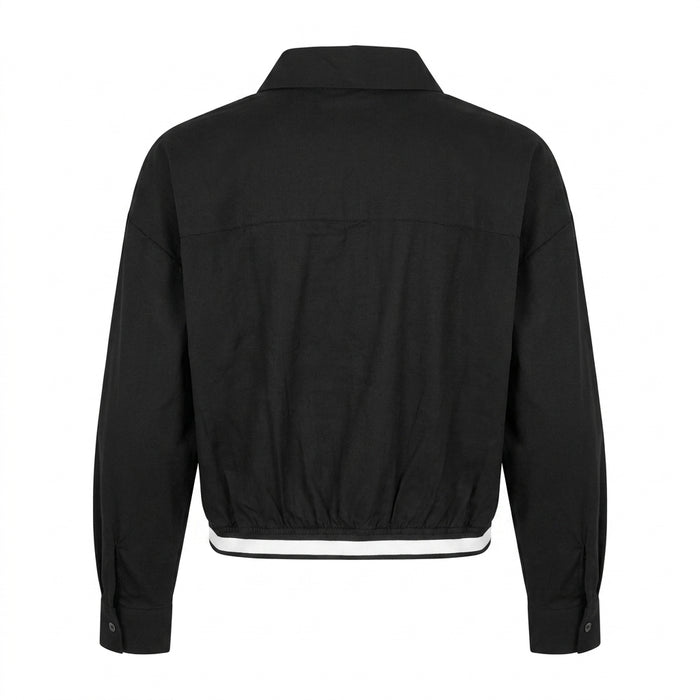 Women Cropped Button Front Shirt