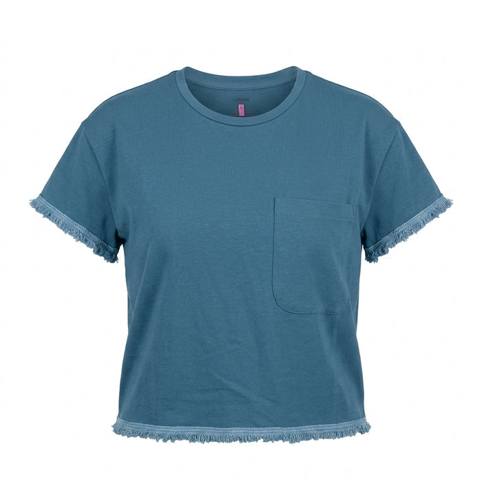 Women Cropped Pocket T Shirt