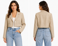 Women Cropped Single-Breasted Blazer