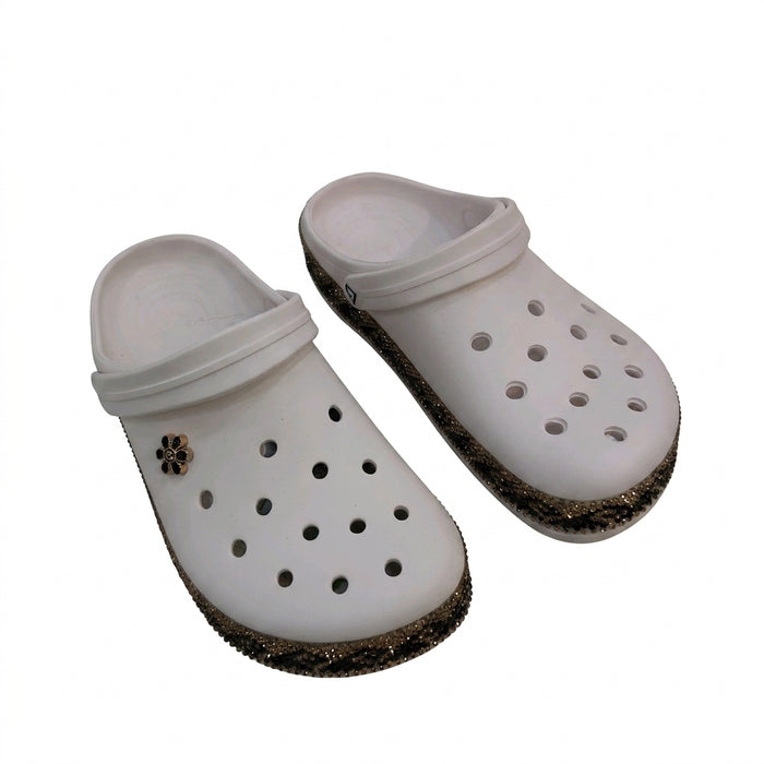 Women Decorative Clogs With Rhinestone Trim