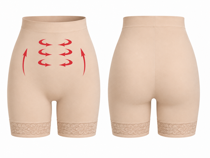 Women Double Layer High Waist Shaping Shorts