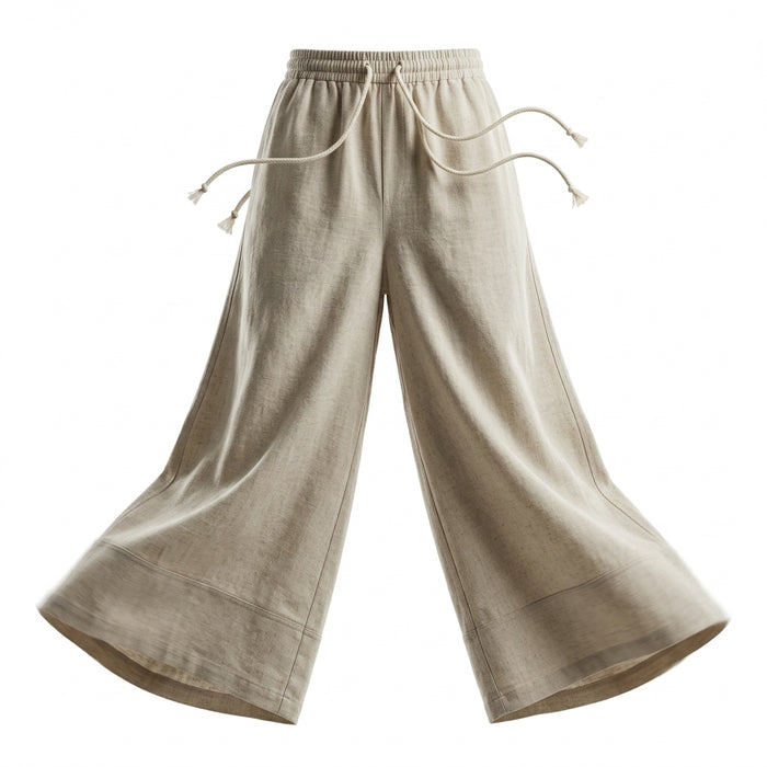 Women Drawstring Wide Leg Pants