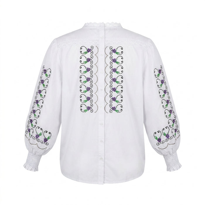 Women Embroidered Long Sleeve Blouse