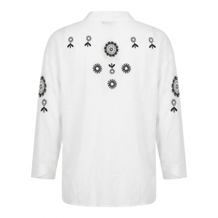 Women Embroidered Open Front Cover Up Blouse