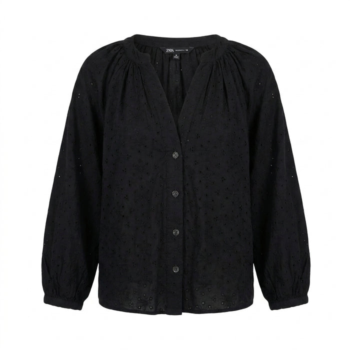 Women Eyelet Embroidered Blouse