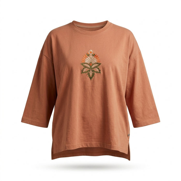 Women Floral Embroidered Long Sleeve Top