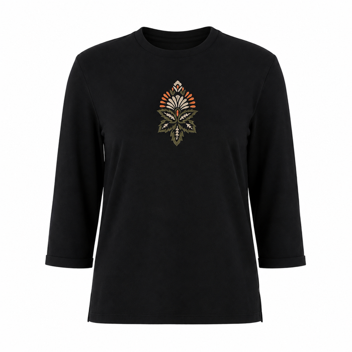 Women Floral Embroidered Long Sleeve Top