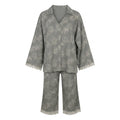 Women Floral Print Lace Trim Pajama Set
