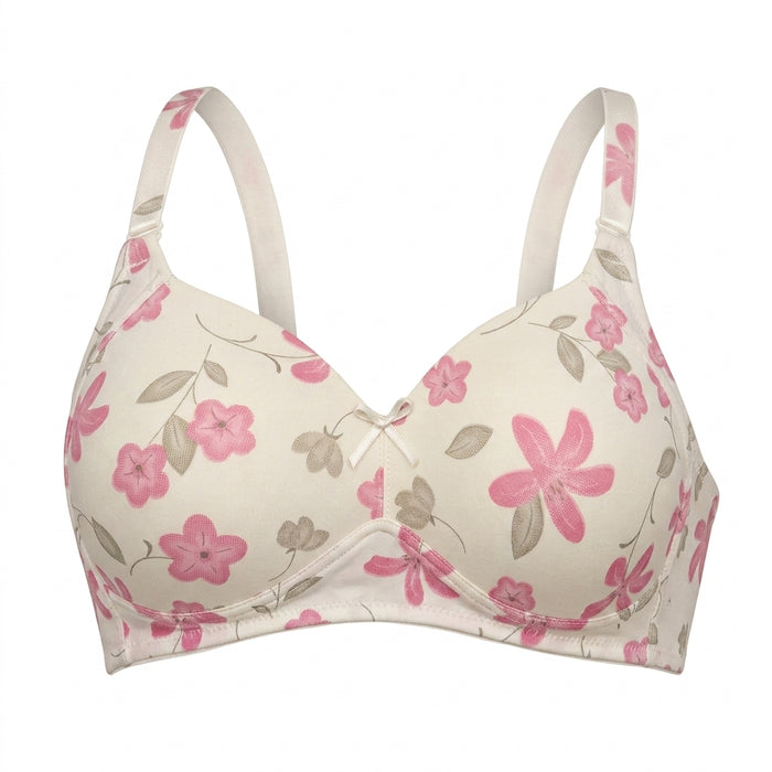Women Floral Print Lightly Padded Bra And Brief Set