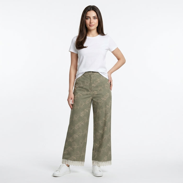 Women Floral Print Wide Leg Pants