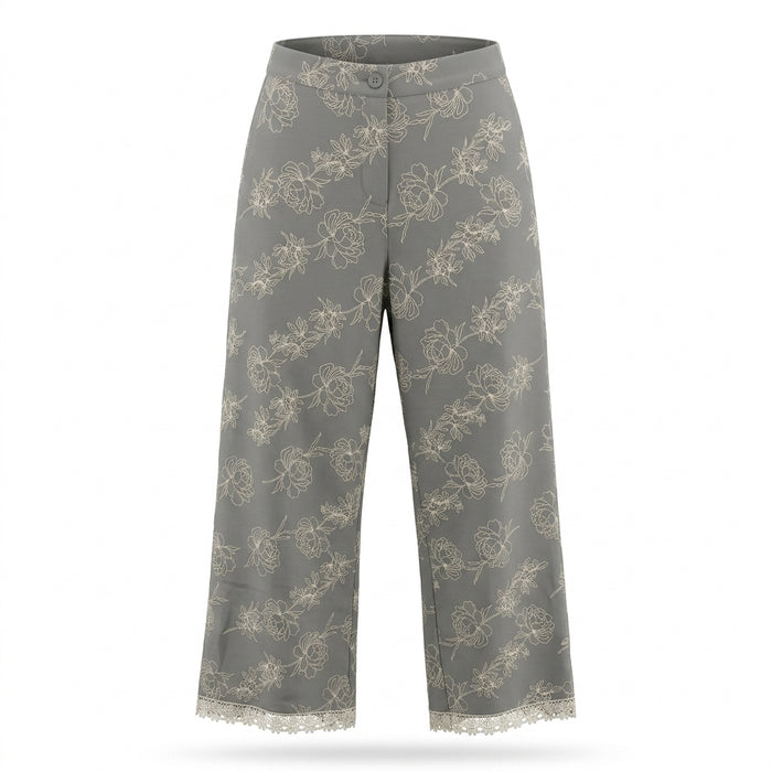 Women Floral Print Wide Leg Pants