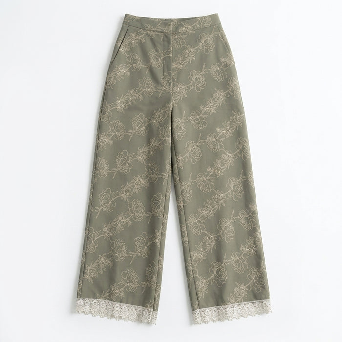 Women Floral Print Wide Leg Pants