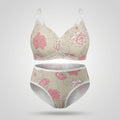 Women Floral Print Wire Free Lightly Padded Bra And Brief Set