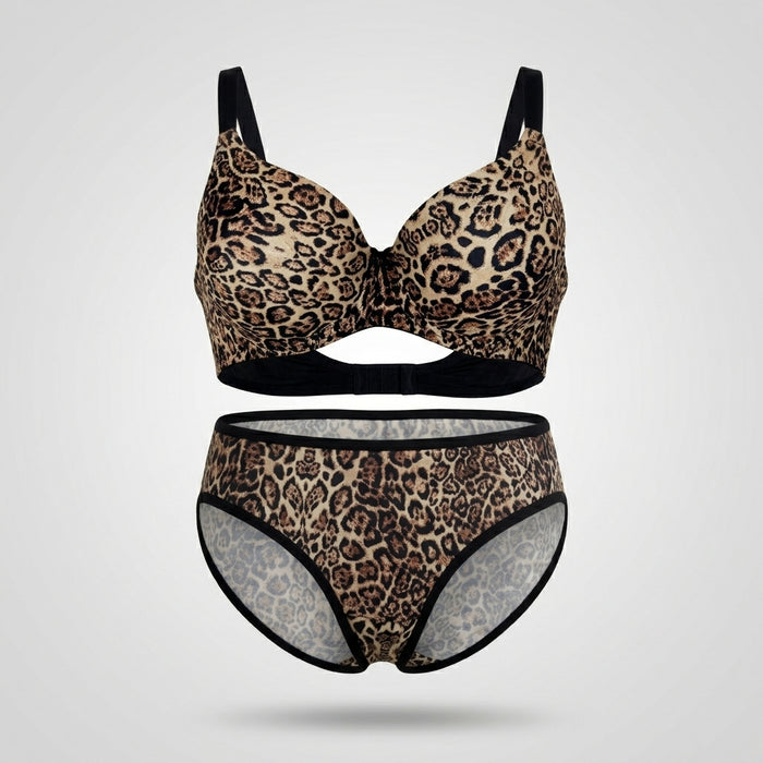 Women Floral Print Wire Free Lightly Padded Bra And Brief Set
