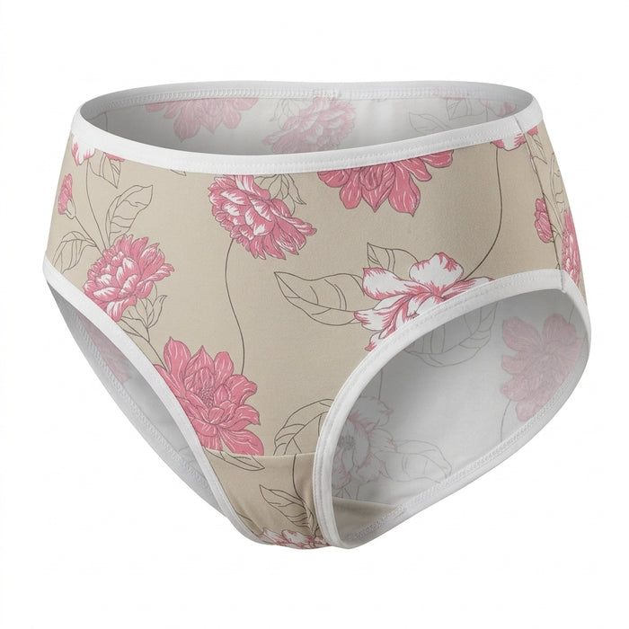Women Floral Print Wire Free Lightly Padded Bra And Brief Set