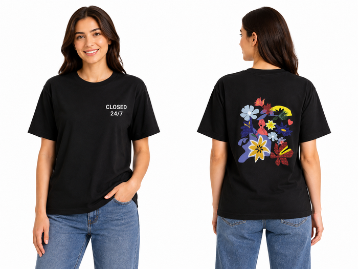 Women Floral Printed Short Sleeve T Shirt