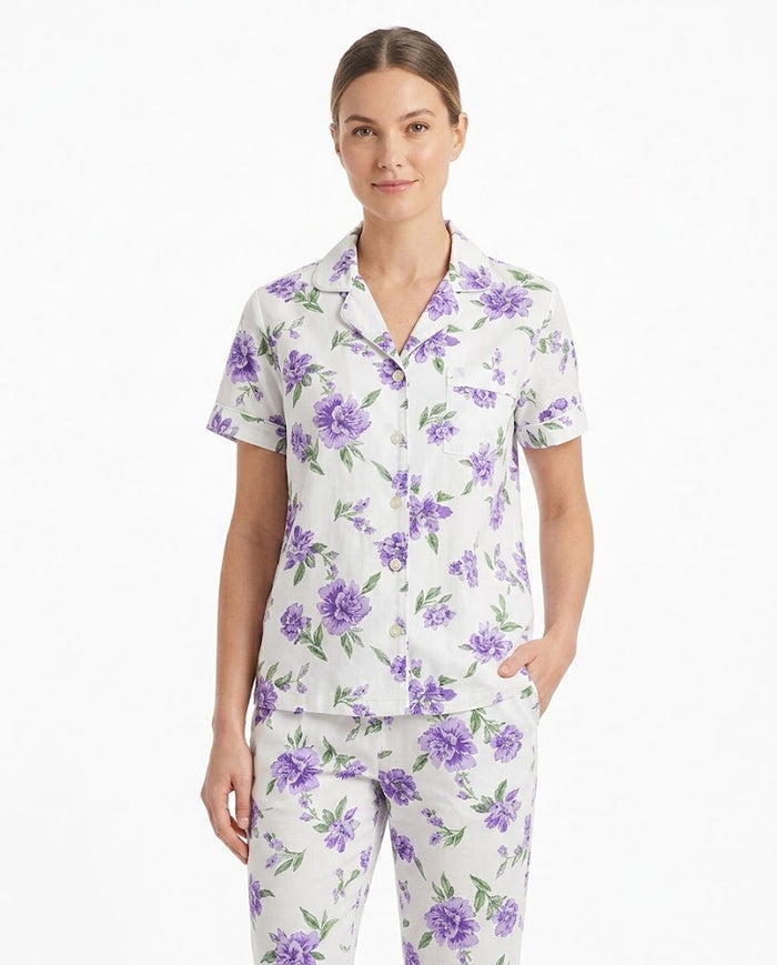 Women Floral Short Sleeve Pajama Set