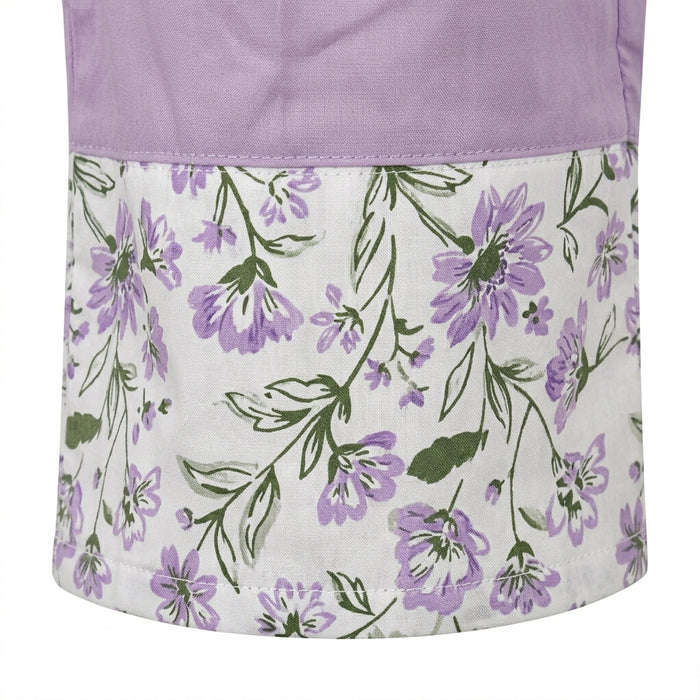 Women Floral Trim Long Sleeve Pajama Set