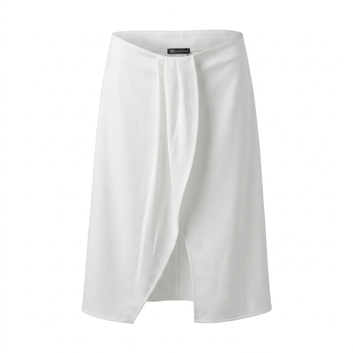 Women Front Drape Midi Skirt