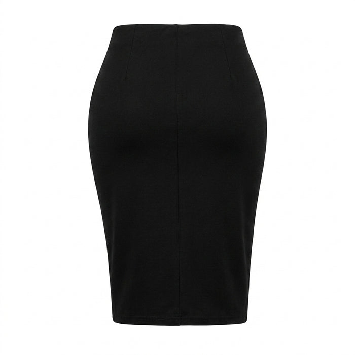 Women Front Drape Midi Skirt