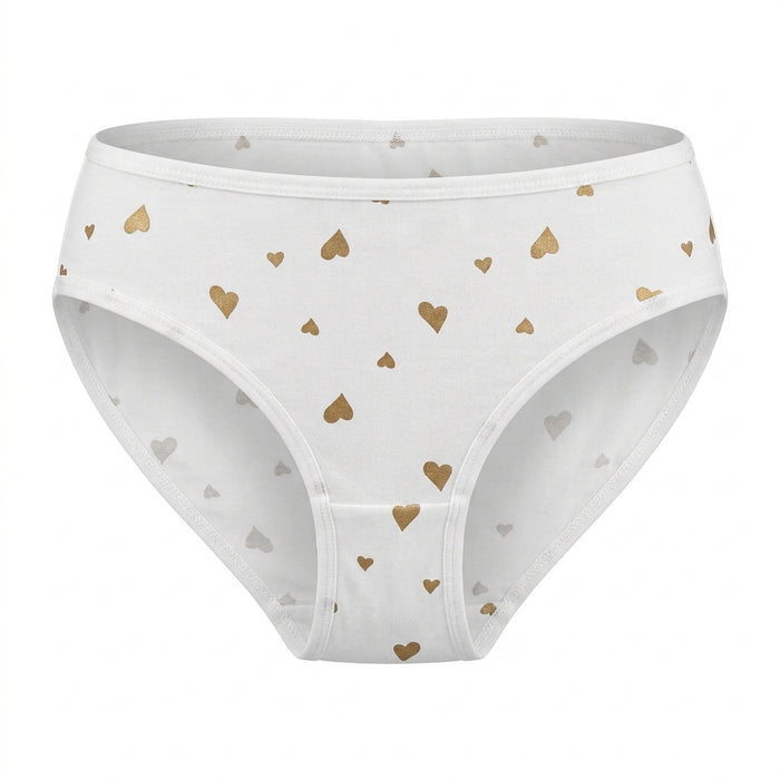Women Heart Print Lightly Padded Bra And Brief Set