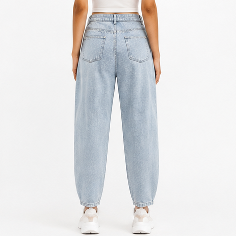 Women High Waist Wide Leg Jeans