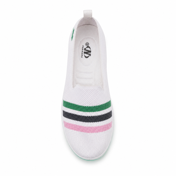 Women Knitted Striped Slip-On Shoes