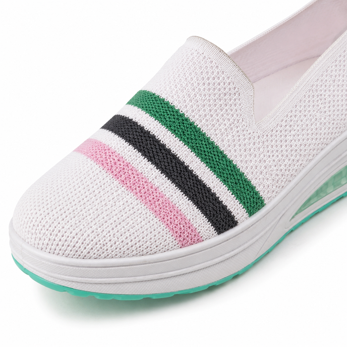 Women Knitted Striped Slip-On Shoes