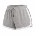 Women Lace Trim Drawstring Shorts