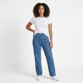 Women Mid Wide Leg Denim Jeans
