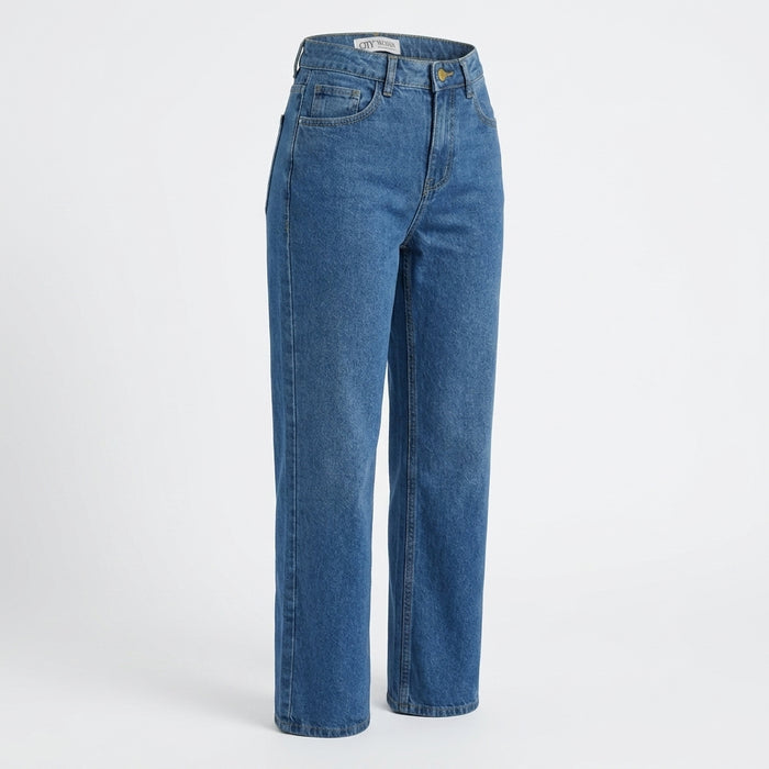Women Mid Wide Leg Denim Jeans