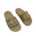 Women Patterned Buckle Slide Sandals