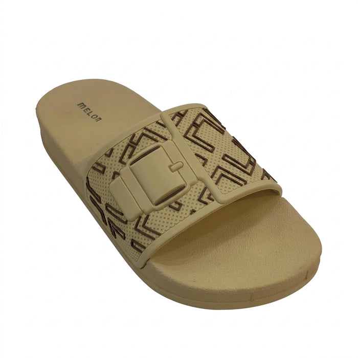 Women Patterned Buckle Slide Sandals