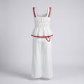 Women Peplum Cami Top With Lace Trim