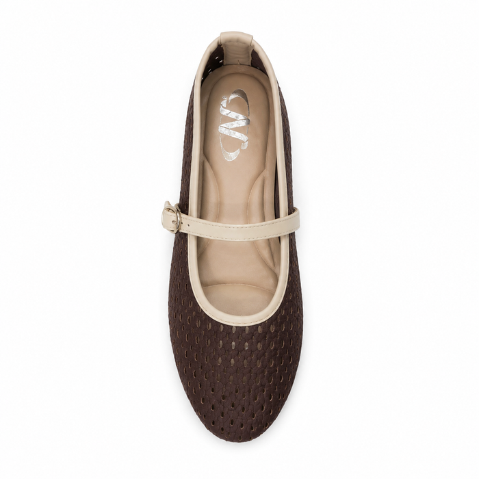 Women Perforated Mary Jane Flats