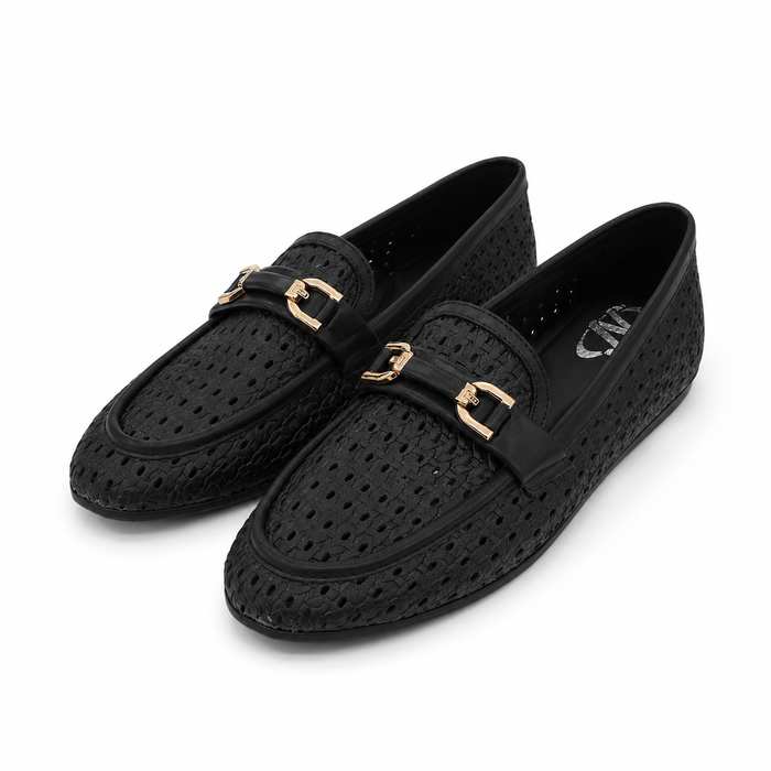 Women Perforated Metal Detail Loafers
