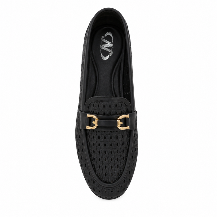Women Perforated Metal Detail Loafers